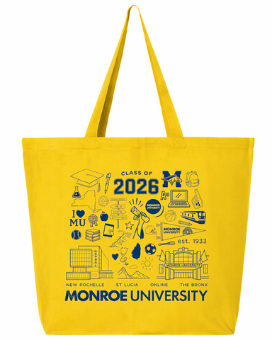 トートバッグ Monroe Class of 2026 Yellow Jumbo Tote Bag – Monroe Market